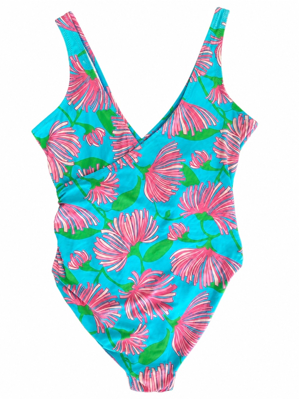 Lilly Pulitzer Foxi Kissue Crossover Side Clinch Tropical One Piece Swimsuit M - Picture 3 of 6